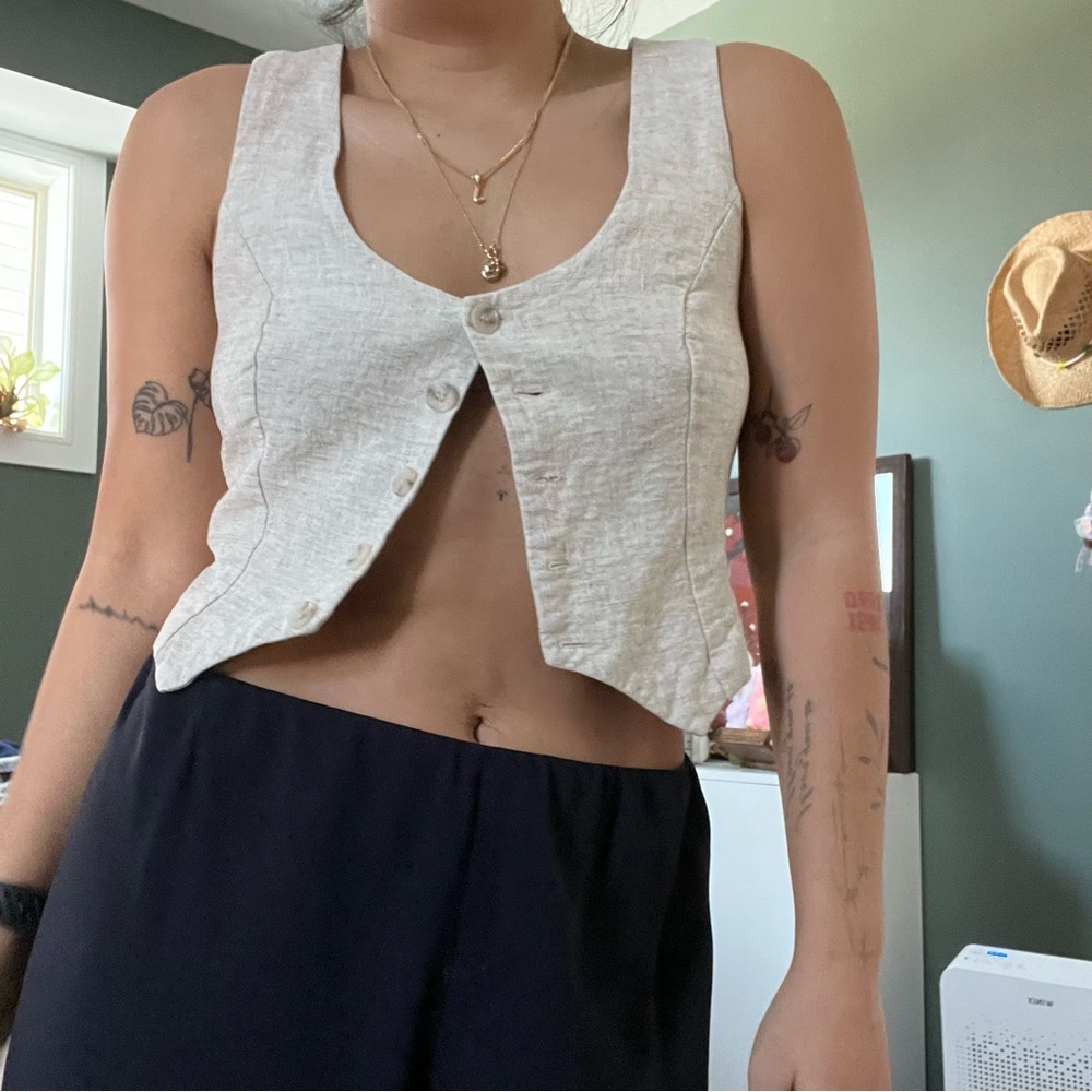 Anthropologie Linen vest